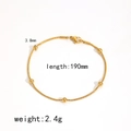 Vue détaillée du bracelet en acier inoxydable doré de 190mm avec perles de 3,8mm - Bracelet à perles simple doré (TB5106)