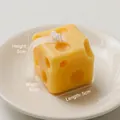Cheese-shaped scented candle in bright yellow, 5x5x5cm size with realistic pores - Square Cheese