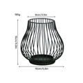 Modern black iron wire lantern candle holder in pear shape with 15cm height dimensions - Small / Black