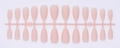 Detail of 24 pieces matte nude pink water drop shape press-on nails on a plastic sprue - Matte Nude Pink (SDM-13)