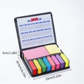 Set de notas adhesivas 2025 en cuero PU negro con calendario y pestañas de colores - Negro / Calendario 2025 / 200 Hojas por color / 13*10.5*3cm