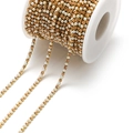 Golden pearl and champagne rhinestone chain roll for DIY jewelry making and accessories - 2.5mm Champagne