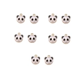 Set of 10 enamel panda head charms with golden frames for DIY jewelry making - Style 8