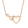 Collana minimalista con cuore e infinito in oro rosa con pietra di zircone - Collana / Oro rosa