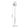 Silver stainless steel long handle spoon with sakura blossom flower head 17.6cm - 17CM Cosmos Spoon (Silver)