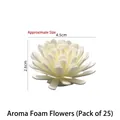 Lot de 25 fleurs en mousse blanc cassé pour flacons diamètre 4.5cm hauteur 2.6cm décor - Fleur de Mousse d'Aromathérapie 25Pcs