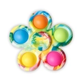 Flower-shaped fidget pop spinner with colorful tie-dye patterns and silicone bubbles - Print 11