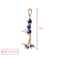 Blue Evil Eye pendant with braided rope and tassel, handmade car hanging charm decor - Three Large Beads with Tassel (170mm)