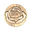 Solid brass wax seal stamp head featuring a vintage 3D rose flower relief pattern - Brass Head Rose 02