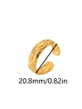 Anello bohémien in acciaio dorato con charm occhio greco a rilievo e bordi perlati - Ciondolo Occhio del Diavolo