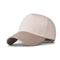 Dettaglio cappellino in cotone con corona crema e visiera curva kaki su sfondo bianco - Regolabile / Cachi