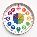 30cm rose gold educational wall clock with colorful numbers and quiet quartz movement - Color Ball Rose Gold Frame
