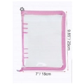 Bolsa joyero transparente rosa con cremallera de flor, medidas de 25x18cm para organizar - Cubierta Rosa con Cremallera