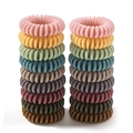 Set of 20 colorful spiral hair ties in Morandi colors for high ponytail hairstyles - 20 Pieces Set / Morandi 9 Colors