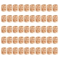 Set of 50 gold metallic hollow dreadlock rings with intricate openwork patterns - 50Pcs Rose Gold 16#