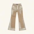 Ausgestellte Jeans in Champagner-Gold mit Metallic-Beschichtung im Retro-Stil von SMFK - S / Gold