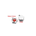 Flower-shaped stainless steel pendant with red zircon stone and 1.5mm hole - 7mm / Flower Steel Orange Red