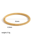 Bracciale rigido in acciaio inossidabile dorato stile bambù con trama di perle 61mm - Stile con Forma a Perline (TB7180)