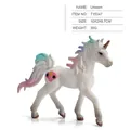 Rainbow unicorn figurine with glitter blue pink mane and golden horn 10x8.7cm - White Unicorn - Skull Mark
