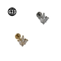 Clustered marquise flower G23 titanium labret studs in silver and gold with clear zircon - Style NO-5 Zirconia Cluster / 1.2x8mm / Silver