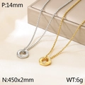 Collares minimalistas de acero inoxidable oro 18K y plata con colgantes de circón - Collar / Dorado