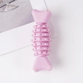 Rosa Hundespielzeug in Knochenform aus Gummi mit Noppen zur Zahnpflege und Massage - Knochenförmiges Molar-Spielzeug / 11cm / Rosa