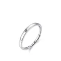Open ring van S925 sterling zilver met een minimalistisch zwart zon-embleem erop - Herenstijl - Zon (Verstelbaar)