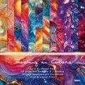 Floating in Colors 6x6 inch paper pad featuring 12 fluid art designs on 160gsm cardstock - R2544 24 Sheets