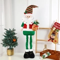 Standing Santa Claus plush doll with long green legs and striped hat for Christmas decor - Santa Claus Large Height 90cm