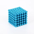 Set of 216 bright blue 5mm magnetic balls arranged in a 6x6x6 cube puzzle shape - 5mm 216Pcs Metal Box / Bright Blue