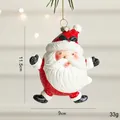 Ciondolo Babbo Natale con texture neve e cordino dorato, altezza 11,5 cm per albero - Babbo Natale Confezione Singola