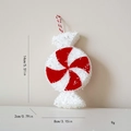 Red and white spiral foam candy cane Christmas tree ornament with glitter finish 14cm - Windmill Candy Ornament Type A