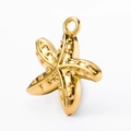 Golden starfish pendant with textured metallic finish and attachment loop for jewelry - Starfish 2# / Gold
