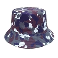 Detail of purple camouflage bucket hat with reinforced stitching and wide brim design - M (56-58cm) / Purple Gray Simple Camouflage (4#)