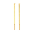 Close-up of elegant gold long snake bone chain drop earrings for women's summer style - Long Snake Bone Chain Style (E1406-GO)