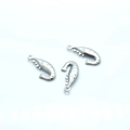Three silver stainless steel shrimp pendants with shiny finish for DIY jewelry making - Shrimp