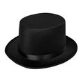 Detailed top view of black satin jazz top hat with fine knit texture for magic shows - Knitted Fabric - Black