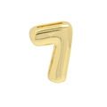 Polished 18k gold bubble number 7 pendant charm in balloon style for DIY jewelry making - Number 7 Pendant / Gold