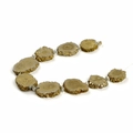 Strand of irregular gold plated natural druzy quartz slices with grey crystals - Tower Shape 12-28mm / Gold
