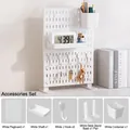 Weißes Stecktafel-Organizer-Set mit Regalen und Haken für die Schreibtischaufbewahrung - Weißes Stehendes Set 1 / Weiß