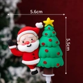 Santa Claus and Christmas tree soft PVC cake topper decoration, 5.6cm by 5.5cm size - Soft Rubber Santa Christmas Tree