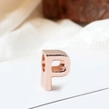 Elegant rose gold letter P charm bead for DIY bracelets with polished metallic finish - Letter P / Rose Gold