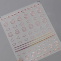 3D embossed smiley face nail stickers with rose gold metallic finish, model M-138 - Pink Matte (M-188)