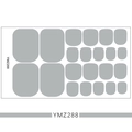 Flat lay of grey solid color 3D toenail art stickers on sheet model YMZ288 - YMZ288-Grey