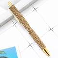 Luxurious ballpoint pen fully encrusted with champagne gold crystals and gold accents - Gold (Gold Parts)
