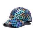 Cappellino da baseball iridescente con squame di pesce in finitura blu e viola - 56-60cm / Viola Blu Olografico (A)