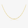 Elegant gold S925 sterling silver box chain with polished olive links for women - 18K Gold-540 (Gold Twisted Chain)