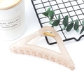 Matte beige triangular shark hair clip for women with minimalist aesthetic design - Translucent Light Coffee
