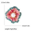 Broche de flor en degradado rosa y azul con acabado brillante y perla central - Degradado Rosa Azul / Rojo