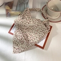 Foulard floral avec sangle froncée dans les tons rétro marron et rose - 4# Blanc